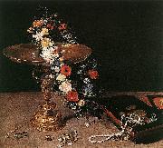 Jan Brueghel Still-Life with Garland of Flowers and Golden Tazza oil painting